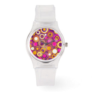 Den violetta polkaen pricker mönster armbandsur