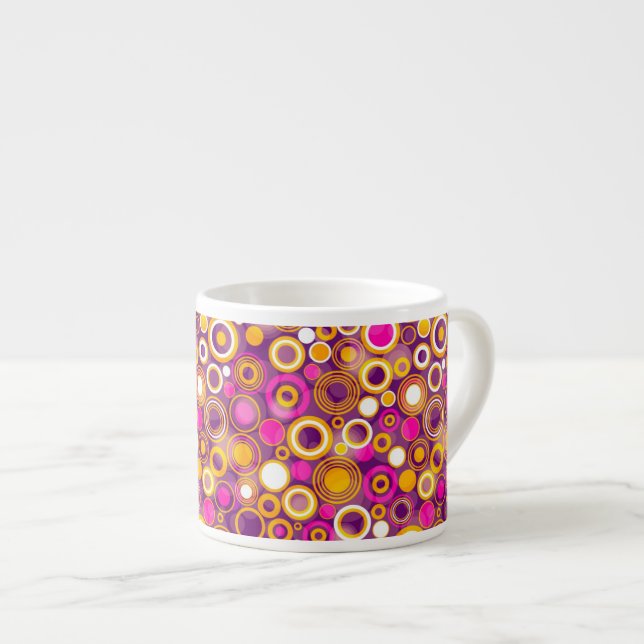 Den violetta polkaen pricker mönster espressomugg (Framsida höger)