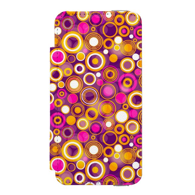 Den violetta polkaen pricker mönster incipio iPhone wallet skal (Folio Framsidan)
