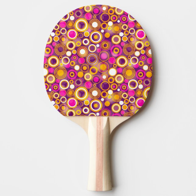 Den violetta polkaen pricker mönster pingisracket (Framsidan)