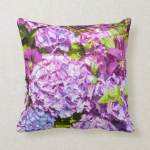 Den violetta vanlig hortensia, trädgård kudder