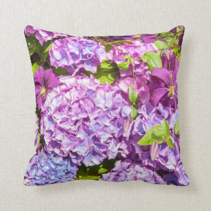 Den violetta vanlig hortensia, trädgård kudder kudde