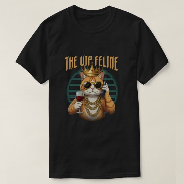 Den VIP katt – Rolig kattkunglighet T-shirt (Design framsida)