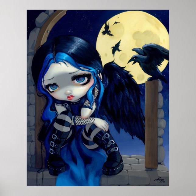Den viskade Ord Lenore ART PRINT gothic Fairy Poster (Framsidan)