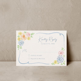 Den vismliga Blommigten Hand plockade Pastel Bröll OSA Kort