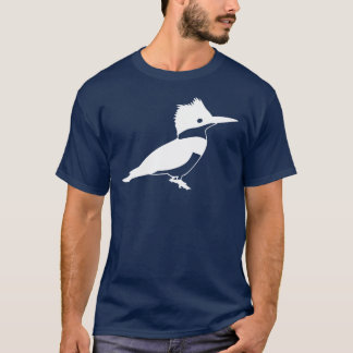 Den vit köt Kingfisherfågelsidan beskådar T-shirt