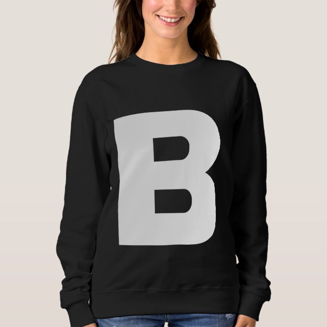 Den vita feta texten Brev B T Shirt (Framsida)