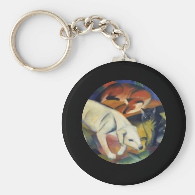 Den vita Hund, konst av Franz Marc Nyckelring (Framsidan)