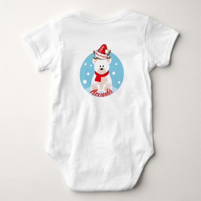 Den vita jultomten Bear Red Santa Hat HoHo T Shirt (Baksida)