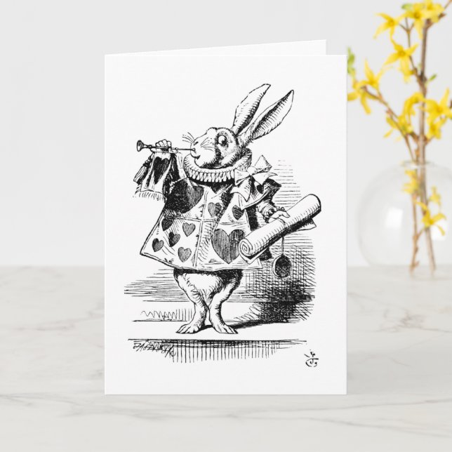 Den vita kaninen, Alice i Underlandet Kort (Gul blomma)