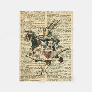 Den vita kaninen Alice i Wonderland Throw Blanket Fleecefilt