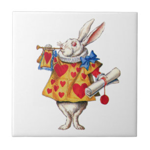 Den vita kaninen från Alice i Wonderland Kakelplatta