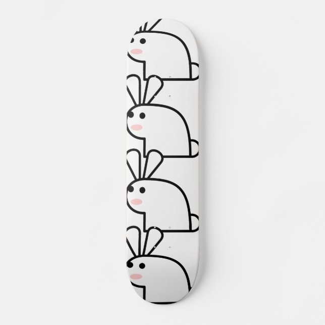 Den vita kaninen skateboard bräda 20 cm (Framsida)