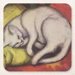 “Den vita katten” av Franz Marc Underlägg Papper Kvadrat