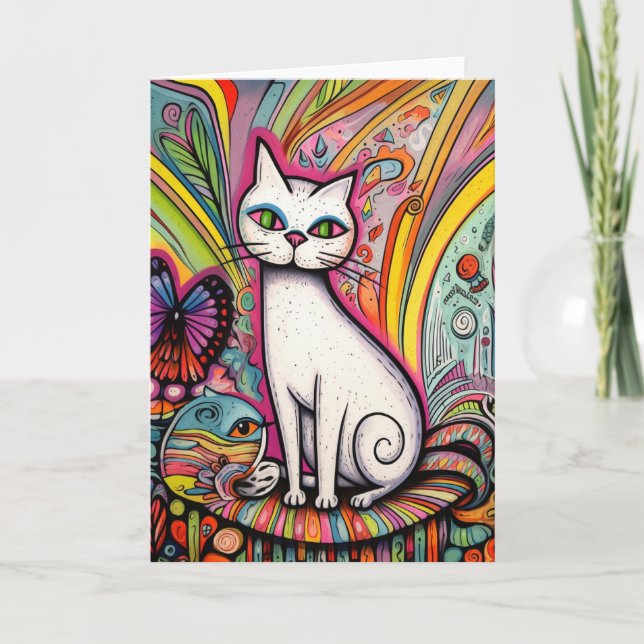 Den vita katten kort (Framsida)