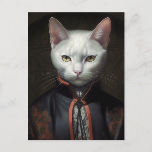 Den vita katten vykort (Framsida)