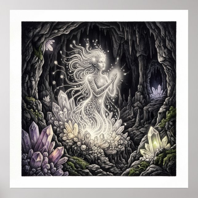 Den vita lågan Guardian Spirit Art Poster (Framsidan)