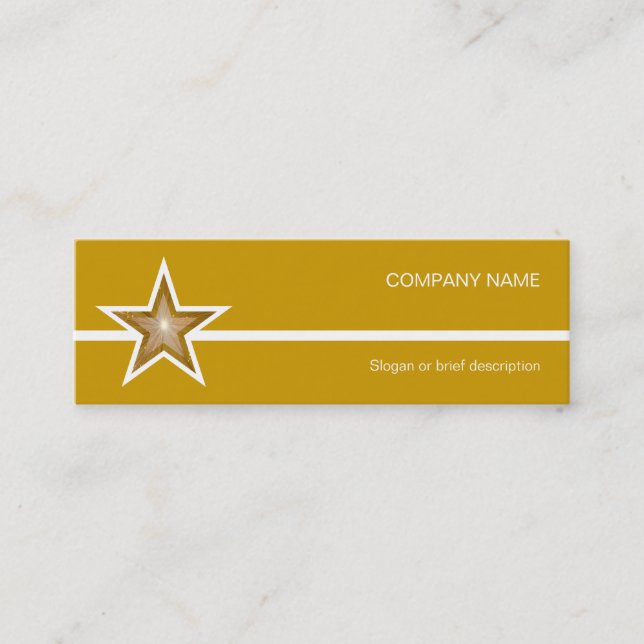 Den vita linjen Guld Star affärskort guld smala Mini Visitkort (Framsida)