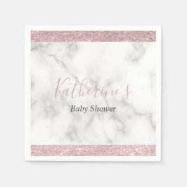 Den vita marbelduschen för marmor i elegant guld v pappersservett