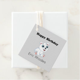 Den vita polarna på grått-födelsedag gåvor etiketter