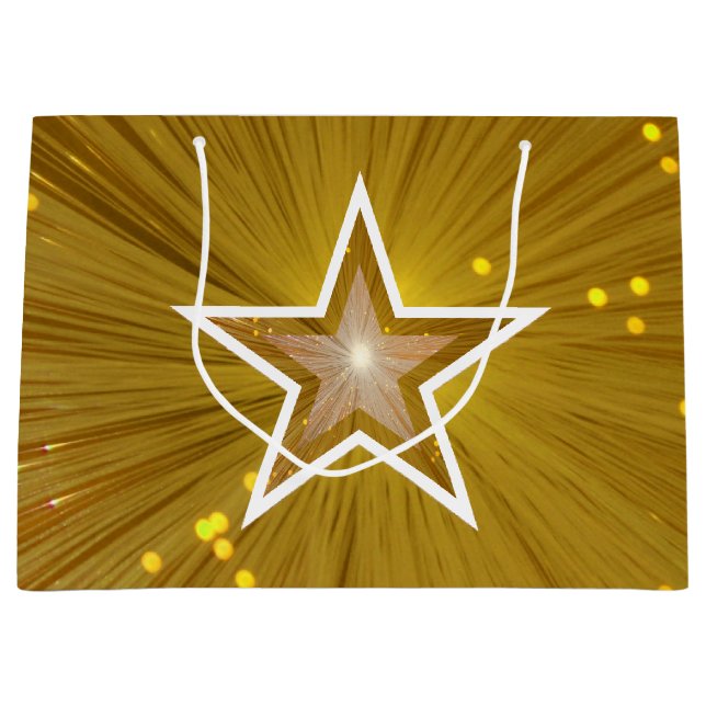 Den vita presentsäcken för Guld Star-utskrift, sto (Framsidan)