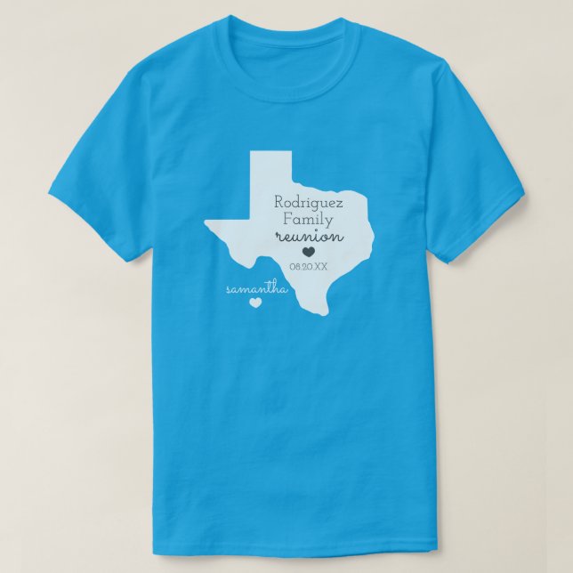 Den vita staten Texas Family Reunion T-Shirt (Design framsida)