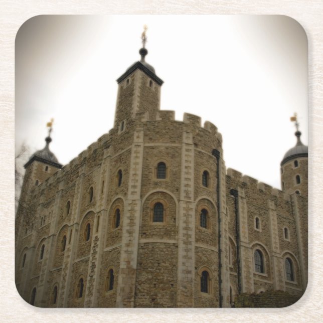 Den vita Torn - Torn i London - Underlägg Papper Kvadrat (Framsidan)