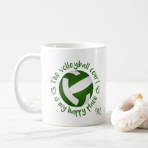 Den vita volleybolldomstolen i grönt är min lyckli kaffemugg