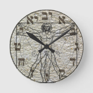 Den Vitruvian manDa Vinci väggen tar tid på Rund Klocka