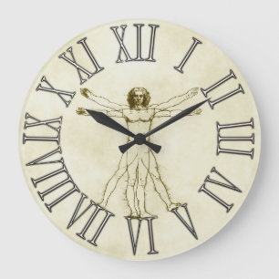 Den Vitruvian manen av Leonardo Da Vinci Stor Klocka