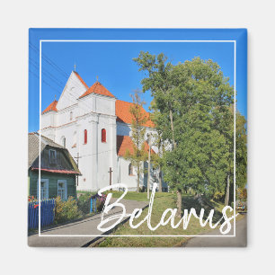 Den vitryska arkitekturen Navahrudak Cityscape Mag Magnet