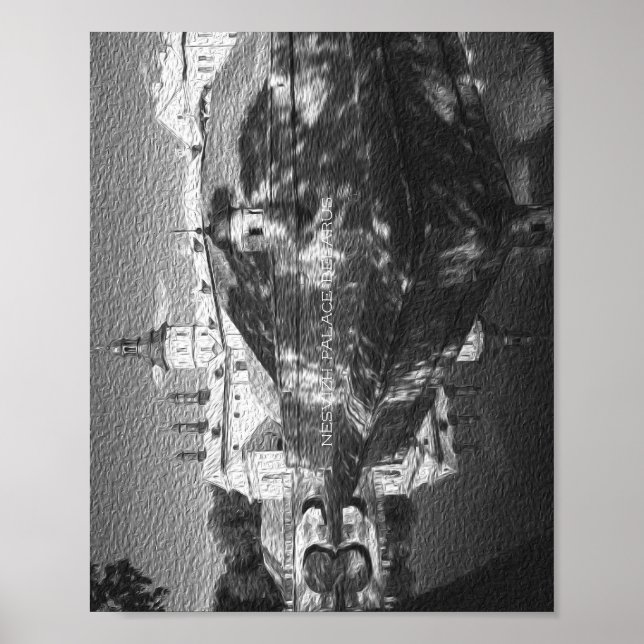 Den vitryska naturparken Nesvizh Palace Architectu Poster (Framsidan)