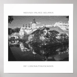 Den vitryska naturparken Nesvizh Palace Architectu Poster