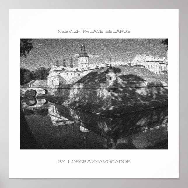 Den vitryska naturparken Nesvizh Palace Architectu Poster (Framsidan)