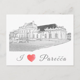 Den vitryska Porechye Parecca-arkitekturen Station Vykort