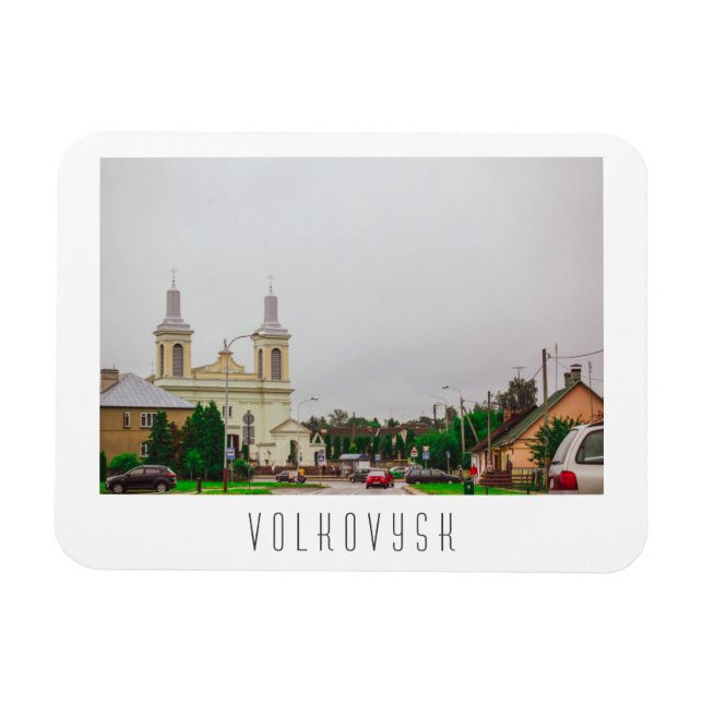 Den vitryska staden Volkovysk Vawkavysk Magnet (Horisontell)