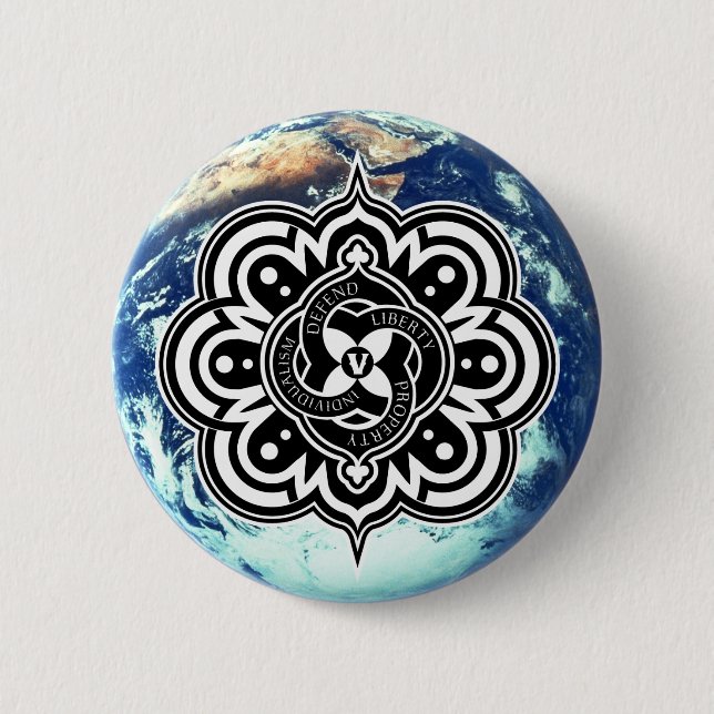 Den Voluntaryist världen förseglar knäppas Knapp (Framsida)