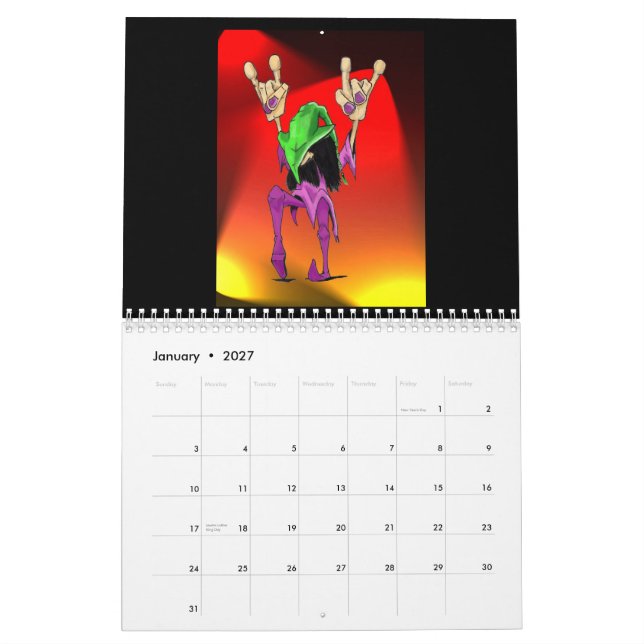 Den vridna världen planlägger kalender 2008 (Jan 2027)