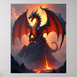 Den vulkaniska smidesdrake poster