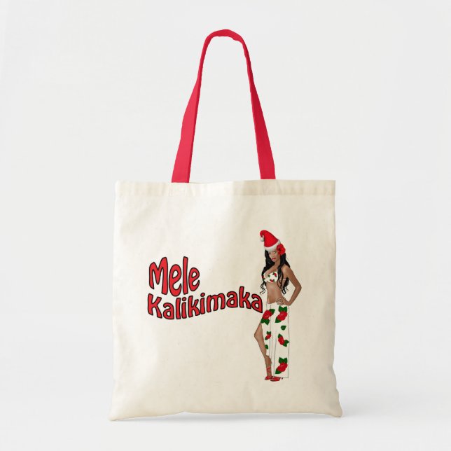Den Wahine pinupMele Kalikimaka julen hänger lös 2 Tygkasse (Framsidan)
