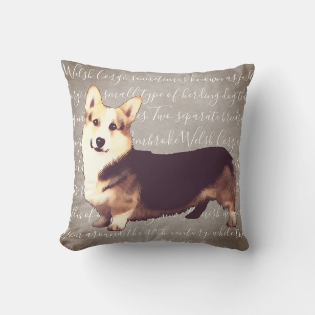 Den walesiska Corgiillustrationen kudder Kudde (Framsida)