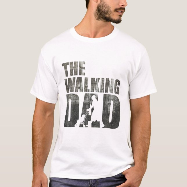 Den Walking Pappa-dottern Son Child Far pappa T Shirt (Framsida)