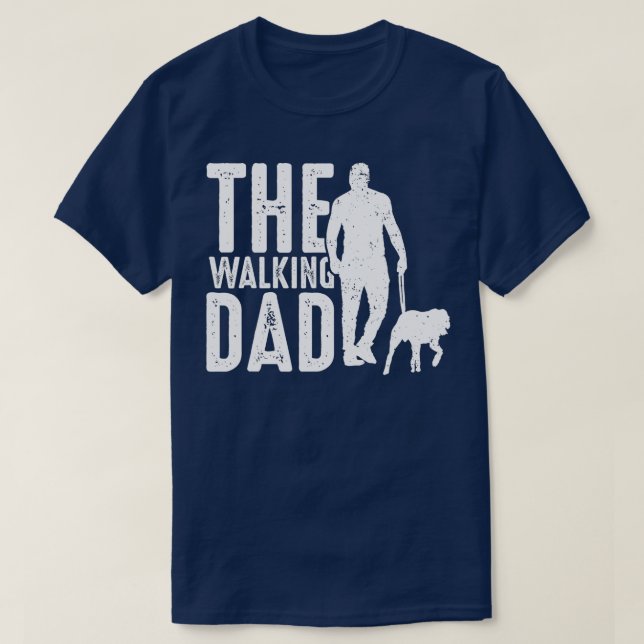 Den Walking Pappa Hundägare Hund Holder T Shirt (Design framsida)