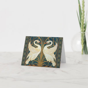 Den Walter kransvanen, rusar och Iris art nouveau Kort