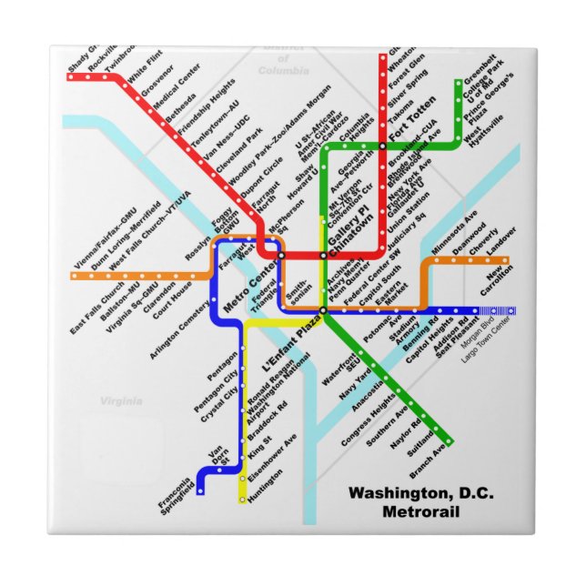 Den Washington DC-metroen belägger med tegel Kakelplatta (Framsidan)