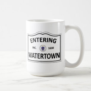 Den WATERTOWN MASSACHUSETTS hemstaden samlas Kaffemugg