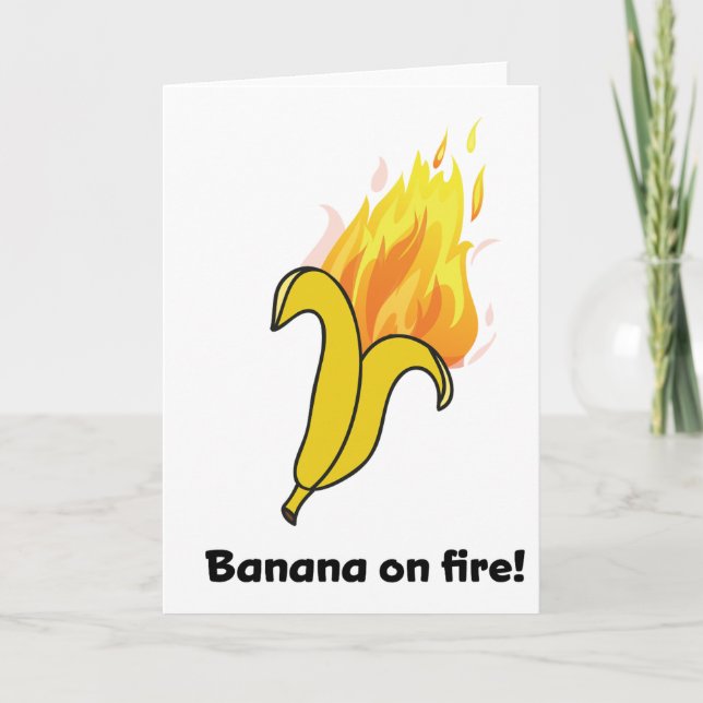 Den Wellcoda bananen avfyrar på gott nytt år Helgkort (Framsida)