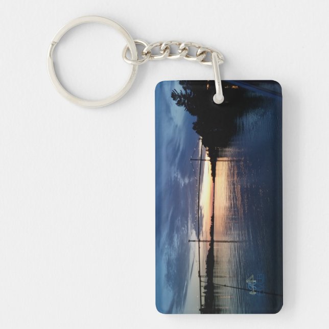 Den Wellesley ön överbryggar solnedgångkeychain Nyckelring (Framsidan)