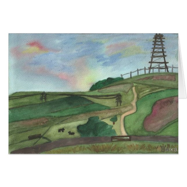 Den Werneth lowen beskådar Hälsningskort (Framsidan Horizontal)