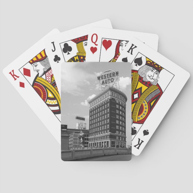 Den westerna automatiskn undertecknar spelkort (Baksidan)